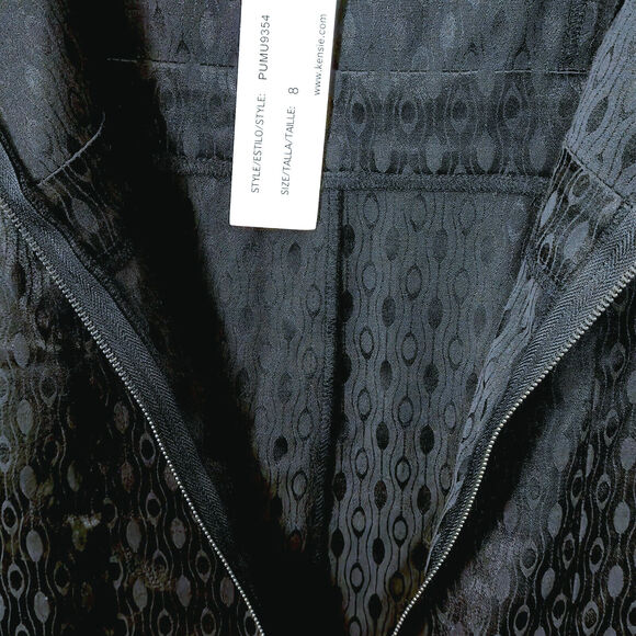 Kensie Women’s Dress Size 8 Y2K Minimalist Cocktail Chic Black Brocade Fit Flare - Picture 9 of 11